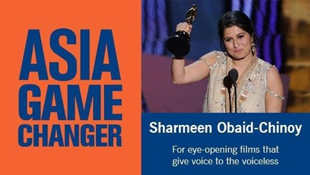 SHARMEEN OBAID CHINOY NAMED 2014 ASIA GAME CHANGER BY ASIA SOCIETY